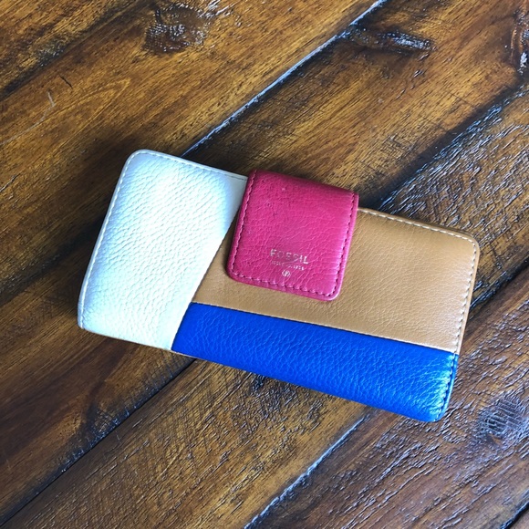 Fossil Handbags - Fossil leather color block wallet